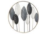Wanddekoobjekt LOCKER "Wandbild FOGLIA", grau, B:80cm H:80cm T:4cm Ø:80cm, Metall, Wanddekoobjekte, Wanddekoobjekt