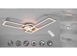 REALITY LEUCHTEN LED Deckenleuchte "Twister", grau (nickel), 1, H: 8,5cm, 1 Stk., Leuchten, Deckenlampe 4500 Lumen Lichtfarbe einstellbar Fernbedienung Memory, LED Deckenleuchte