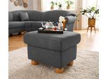 Hocker HOME AFFAIRE "Milano Vintage", grau (dunkelgrau), B:62cm H:45cm T:50cm, 100% Polyester, Hocker, Hocker