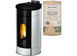 Pelletofen FREEPOINT "Globe airtight", silber (schwarz), Kaminöfen, Pelletofen, 352 W, 230 V
