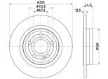 HELLA Bremsscheibe 8dd355133351 295mm 12mm für Mercedes (BBDC)