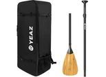 SUP-Paddel YEAZ "Rucksack & Carbon-Bambus Paddel KIT BAMBOO", schwarz, Paddel
