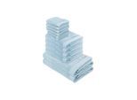 Handtuch TOM TAILOR "Handtuch Color Bath 12er Pack" Gr. M, blau (hellblau), B:50cm, Obermaterial: 100% Baumwolle CO., Handtücher