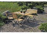 Garten-Essgruppe GARDEN PLEASURE "WIEN", braun (braun, schwarz, braun, schwarz), B:280cm H:89cm T:120cm, FSC-zertifiziertes Massivholz, Stahl, Sitzmöbel-Sets, Garten-Essgruppe, mit praktischer Klappfunktion