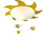 NIERMANN Deckenleuchte "Sum-Sum, Kinderlampe, Kinderzimmer", gelb, 1, Ø 53cm H: 10cm, 1 Stk., Leuchten, Deckenschale aus bruchfestem Kunststoff, Deckenleuchte
