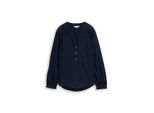 TOM TAILOR Damen Bluse aus Baumwolle, blau, Uni, Gr. 34