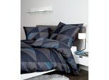 Bettwäsche JANINE "J. D.", nachtschattenblau, B/L: 140cm x 200cm, 1 Stk., 1 Stk., Mako-Satin, B/L: 90cm x 70cm, 2, Mako-Satin, Obermaterial: 100% Baumwolle, Bettwäsche, Bettwäsche, mit Reissverschluss