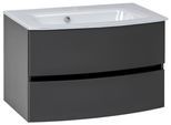 Waschbecken mit Unterschrank Kopenhagen B: 80 cm Grau/Weiß