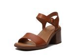 Sandale TIMBERLAND "BELLEVAUX BACKSTRAP SANDAL", Damen, Gr. 40, md brn f grain, Leder, Schuhe Sandale, aus Timberland Premium Leder