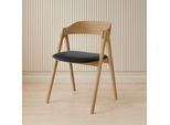 Stuhl HAMMEL FURNITURE "Mette by Hammel", eiche geölt, eiche geölt, schwarz, B:52cm H:75cm T:54cm, Leder, Massivholz, Stühle, Stuhl, Massivholz, gepolsterte Sitzfläche, versch. Farbvarianten