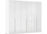 Drehtürenschrank OTTO HOME "Kleiderschrank Kleiderschränke Schrank Garderobe AGORDO mit Glasfront", weiß (alpinweiß, glas kristallweiß), B:271cm H:229cm T:54cm, Holzwerkstoff, Schränke, Drehtürenschrank, durchdachte Innenausstattung, in 8 Breiten und 2 Höhen MADE IN GERMANY