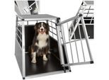 tectake® Hundetransportbox single, mit gerader Rückwand, verschließbare Gittertür, mit schützenden Kunststoffecken