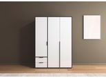 Drehtürenschrank RAUCH "Kleiderschrank Schrank Garderobe Wäscheschrank NAGATA viel Stauraum", grau (graumetallic, alpinweiß), B:140cm H:194cm T:53cm, Holzwerkstoff, Schränke, Drehtürenschrank, mit Schubladen sowie Stangengriffen TOPSELLER MADE IN GERMANY