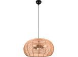 TRIO LEUCHTEN Pendelleuchte "Inga", beige (natur), 3, Ø 50cm H: 150cm, 1 Stk., Leuchten, Hängelampe Rattan in Korbgeflecht Optik, exkl 3xE27, höhenverstellbar, Pendelleuchte