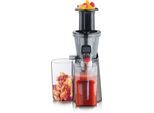 SEVERIN Slow Juicer "ES 3571", schwarz (edelstahlfarben, schwarz), B:26cm H:42cm T:22cm, Entsafter, für Säfte, Sorbets, Marmelade uvm., mit Easy-Clean Konzept, Slow Juicer