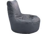 Sitzsack KINZLER "Chilly", grau (anthrazit), B:78cm H:80cm, Polyester, Sitzsäcke, Sitzsack, Loungesessel, Uni Farben, mit Rückenlehne, Outdoor geeignet