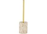 WC-Garnitur WENKO "Modell Terralba", weiß, H:36cm Ø:9cm, Edelstahl, Polyresin (Kunststein), Reinigungsbürsten, WC-Garnitur, Toilettenbürstenhalter aus stabilem Kunststoff mit Silikon-Klobürste