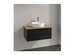 Villeroy und Boch Antao Waschtisch-Unterschrank K19151PD 80x36x50cm, Hahnloch, Waschbeckenplattenfarbe honey oak, black matt lacquer