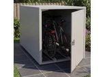 2er-Fahrradgarage MCW-P93, Fahrradunterstand Fahrradbox Bikebox, abschließbar verzinkter Stahl 123x113x208cm ~ hellgrau