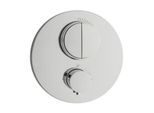 Herzbach Deep Push round Fertigmontageset 11.803050.1.01 Unterputz-Thermostat, für 2 Verbraucher, chrom