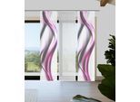 Schiebegardine VISION S "CARA", rosa (pink), B:60cm H:260cm, Polyester, Gardinen, Schiebevorhang,Bambusoptik,Digitaldruck,SET