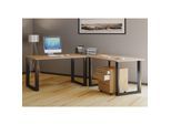 VCM VCM Holz Schreibtisch Eckschreibtisch schlicht 220x190 L Form links oder rechts Arbeitstisch Platte 80 cm tief Computertisch Büromöbel - Lona U