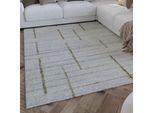 Teppich WECON HOME "Hamptons TWENTYTWO", weiß (perl weiß), B:200cm H:10mm L:300cm, Polyester, Teppiche, Teppich, Läufer, Fasermix, Kurzflor, Wohnzimmer, elegant, geometrisch