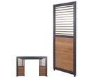 Lamellenwand für Pergola MCW-P65, Lamellenpaneel Modul Paneel Seitenwand, Aluminium 220x68cm Holzoptik ~ anthrazit