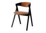 Stuhl HAMMEL FURNITURE "City by Hammel", schwarz lackiert, schwarz lackiert, cognac, B:57cm H:76cm T:50cm, Leder, Massivholz, Stühle, Stuhl, Massivholz, gepolsterte Sitz- & Rückenlehne, versch. Farbvarianten