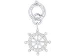 Charm-Einhänger AMOR "Steuerrad", silber (silberfarben, kristallweiß, kristallweiß), Charms, Damen, Silber 925 (Sterlingsilber), mit Zirkonia (synth.)