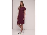 Jerseykleid STREET ONE, Damen, Gr. 46, EURO-Größen, truffle rot, Jersey, 73% Viskose, 24% Polyester, 3% Elasthan, unifarben, normal normal, Rundhals, Bündchen, Kleider Jerseykleid, knielang