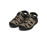 Sandale GEOX "UOMO SANDAL STRADA C", Herren, Gr. 42, schwarz (helltaupe, schwarz), Lederimitat, Textil, Schuhe Sandale, Sommerschuh, Klettschuh, Outdoorsandale, mit Lederfußbett