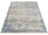 Teppich OCI DIE TEPPICHMARKE "BESTSELLER TADI", grau (grau, blau), B:200cm H:8mm L:250cm, Viskose, Teppiche, Teppich, Glanz Viskose, mit Fransen, Hoch Tief Struktur, Vintage, Wohnzimmer