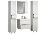 Mid.you , Weiß , Glas, Keramik, Holzwerkstoff , 6 Fächer , 4 Schublade(n),2 Schublade(n) Schubladen , 120 cm , hängend, Spiegel mit Ablage ,