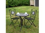 Gardenson , Grau, Schwarz, Weiß , Metall, Stein , Gartenmöbel, Balkonmöbel, Balkonmöbel-Sets