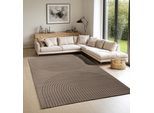 Teppich THE CARPET "Elisa", braun, B:80cm H:12mm L:150cm, Polyester, Polypropylen, Teppiche, Teppich, moderner Wohnzimmer Teppich, hohe Flordichte und angenehm weich