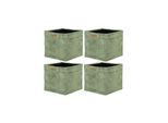 Aufbewahrungsbox LYCCE "Aufbewahrungskorb Faltbare Aufbewahrungsbox Cord 4P 4er Pack", grün (salbeigrün), B:33cm H:31cm T:33cm, Obermaterial: 90% Polyester PES. 10% Nylon NY., Aufbewahrungsboxen, Aufbewahrungsbox