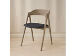 Stuhl HAMMEL FURNITURE "Mette by Hammel", weiß pigmentierter lack, weiß pigmentierter lack, grau, B:52cm H:75cm T:54cm, Massivholz, Stoff, Stühle, Stuhl, Massivholz, gepolsterte Sitzfläche, versch. Farbvarianten