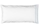 Kissenbezug MÖVE "Möve Noblesse", weiß (weiß, light blau), B:80cm L:40cm, Satin, Obermaterial: 100% Baumwolle, Kissenbezüge, Kissenbezug, mit eleganten Biesen