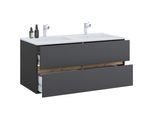 Waschtisch VCM "2 tlg. Badmöbel-Set mit Waschbecken Cosila-I 112cm", braun (anthrazit, honig, eiche), B:112cm T:47cm, Waschtische, Waschtisch