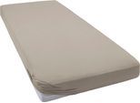 Spannbettlaken BELLANA "bellana Melone, 100% Baumwolle, Jersey, bügelfrei", grau (taupe), L:200cm, Mako-Jersey, Obermaterial: 100% Baumwolle, Bettlaken, Spannbettlaken, reine Baumwolle, Spannbetttuch für Matratzen bis 25cm Höhe