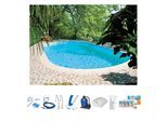 Ovalpool CLEAR POOL "TAHITI", weiß, B:400cm H:150cm L:800cm, Schwimmbecken, Ovalpool, 800x400x150 cm