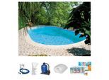 Ovalpool SUMMER FUN "Premium Tahiti", weiß, B:360cm H:150cm L:737cm, Schwimmbecken, Ovalpool