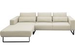Ecksofa MUSTERRING "JustB PM100", beige (nature), B:292cm H:88cm T:185cm, 100% Polyester, Sofas, Ecksofa, Modernes Design mit schwarzen Metallkufen und 292 cm Breite - 6 Farben