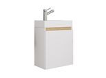 Waschtisch VCM "2 tlg. Hängeschrank Gäste-WC Waschbecken Softclose Cosila", braun (weiß, honig, eiche), B:41cm T:22cm, Waschtische, Waschtisch