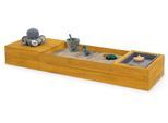 Sandkasten MUDDY BUDDY "Space Saver", gelb (ocker), Sandkästen, Kinder, B/H/L: 45cm x 20cm x 150cm, Massivholz, Sandkasten, mit Matschwanne und Staufach, B:45cm H:20cm L:150cm
