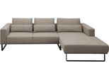 Ecksofa MUSTERRING "JustB PM100", beige (taupe), B:292cm H:88cm T:185cm, 100% Polyester, Sofas, Ecksofa, Modernes Design mit schwarzen Metallkufen und 292 cm Breite - 6 Farben