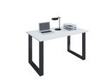 Schreibtisch VCM "Schreibtisch Bürotisch Computertisch 140x80 Lona U", weiß (schwarz, weiß), B:140cm T:80cm, Tische, Schreibtisch