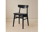 Esszimmerstuhl HAMMEL FURNITURE "Mosbøl, Stuhl, Massivholz mit gepolstertem Sitz – robust & komfortabel", schwarz (, schwarz, schwarz, schwarz), B:48cm H:79cm T:46cm, Leder, Massivholz, Stühle, Esszimmerstuhl, Massivholz, gepolsterte Sitzfläche, versch. Farbvarianten