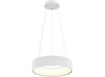 GLOBO LIGHTING Hängeleuchte "KEMP", weiß matt, 1, Ø 46cm H: 120cm, 1 Stk., Leuchten, Weiß matte Hängeleuchte mit Acryl opal und Memoryfunktion, Hängeleuchte